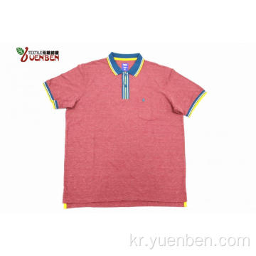 대비 칼라가있는 65 % Poly 35 % Cotton Melange Jersey